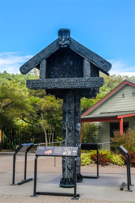 Traditional Elevated Maori Storage Te Whatarangi In Maori Village At Te