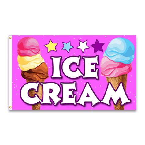 Ice Cream Pink Premium X Foot Flag Or Optional Flag With Mounting Kit