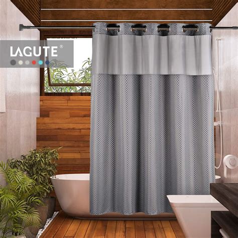Lagute Peva Hookless Shower Curtain With Snap Hook Removable Insert
