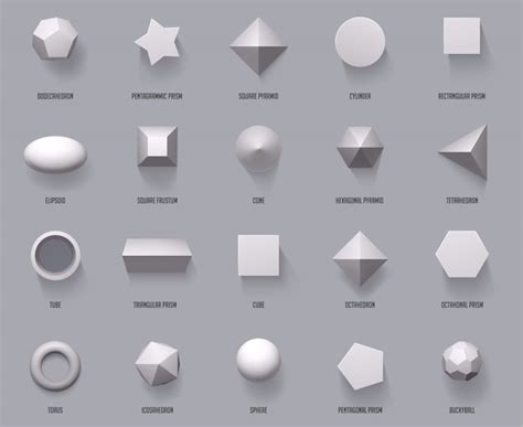 Premium Vector Realistic 3d Color Basic Shapes Solid Colored