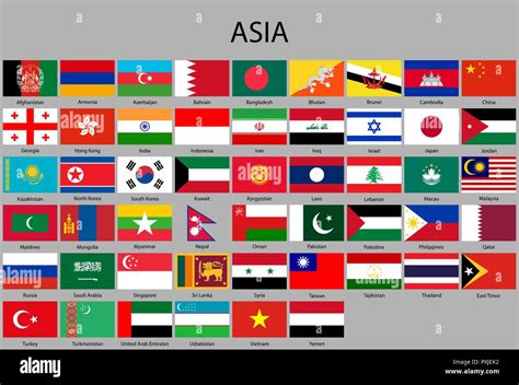 Todas Las Banderas De Asia Establecido El Indicador De Ilustración