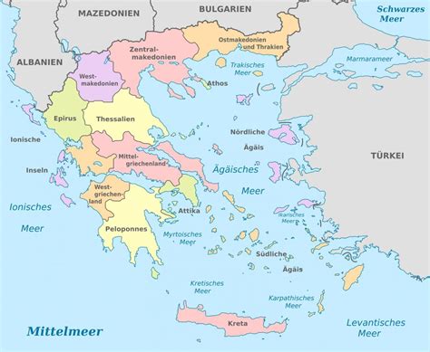 Mapa regionów Grecji mapa polityczna i państwowa Grecji