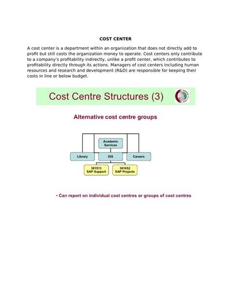 Pdf Cost Centre