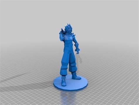 3d Printed Cloud Strife Final Fantasy Vii By Solid Pinshape
