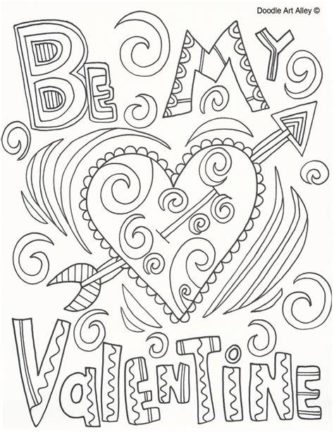 If you're more of an ecard browse the stickers menu for images to add to any page. Valentines Day Coloring Pages - Doodle Art Alley