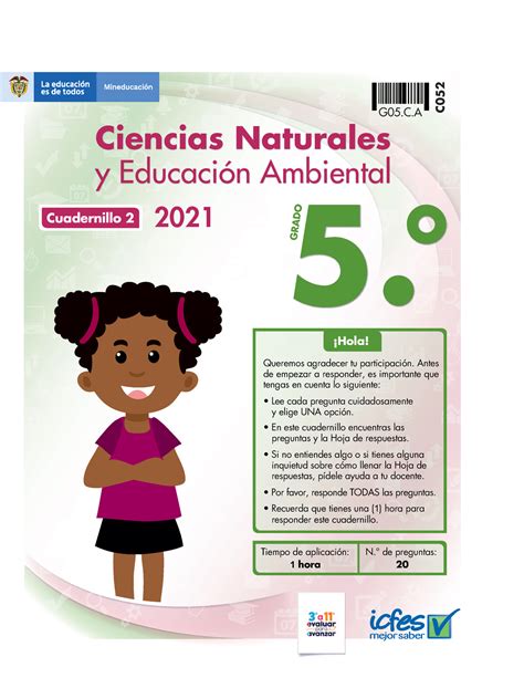 Cuadernillo Ciencias Naturales Y Educacion Ambiental 5 2 5 Grado