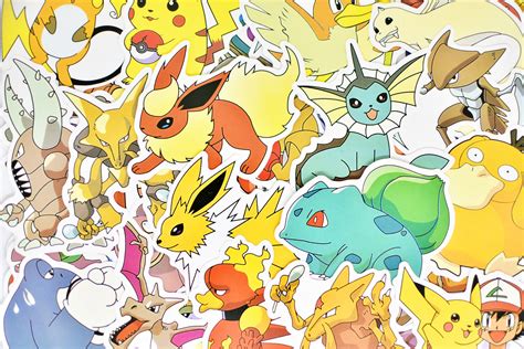 Pokemon Go Pokemon Vinyl Waterproof Stickers Pack For Etsy