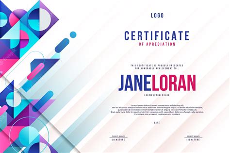 Free Vector Modern Abstract Design Of Certificate Template