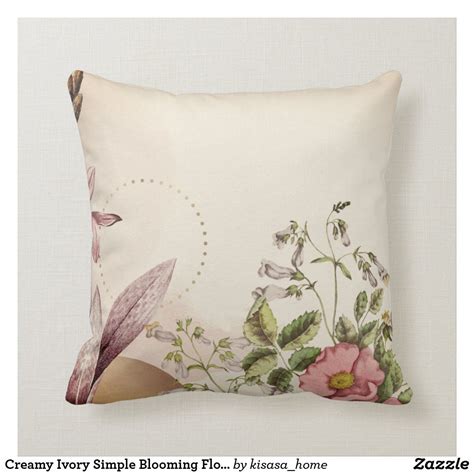 Creamy Ivory Simple Blooming Flowers Throw Pillow Zazzle Ivory