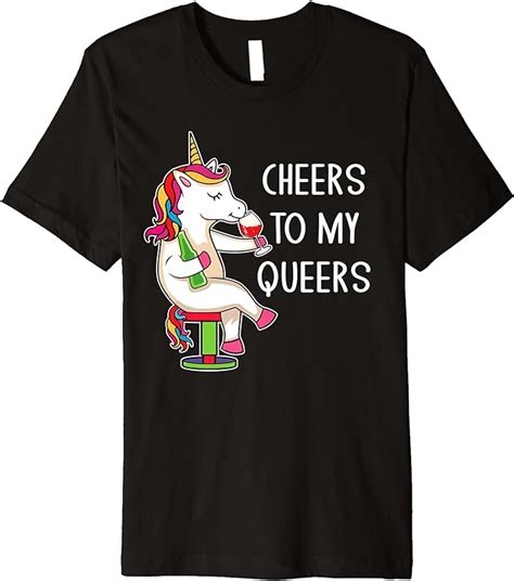 Amazon Com Cheers To My Queers Funny Lgbtq Saying Gay Unicorn Wine