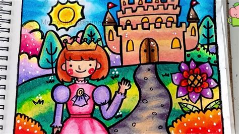 Putri Raja Dan Istana Belajar Cara Menggambar Dan Mewarnai Gradasi