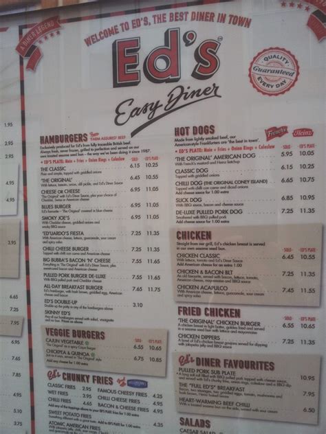 Eds Easy Diner Menu Elite Travel Blog