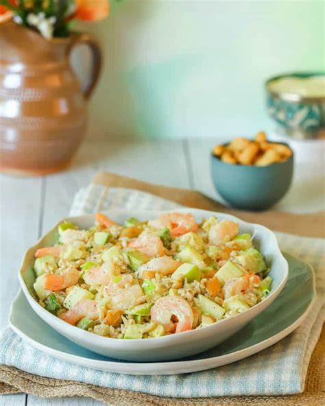 Rice And Shrimp Salad With Mayo A Well Seasoned Kitchen