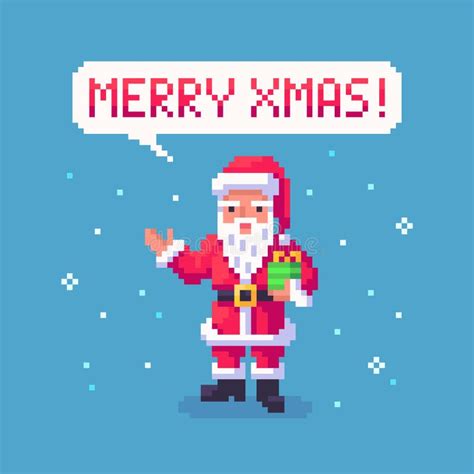 Tarjeta De Felicitación Del Arte Del Pixel Con El árbol De Navidad