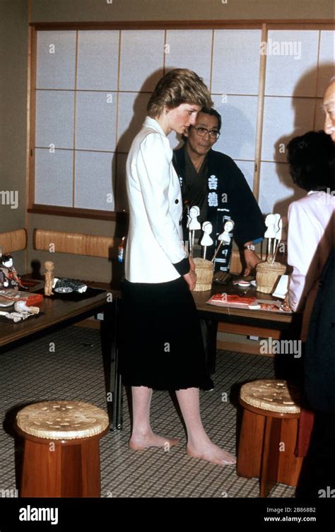 Hrh Princess Diana Visits A Department Store In Tokyo During Her Royal