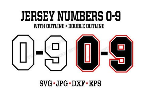 Jersey Numbers Svg Download File Sports Dxf Eps Png Etsy Australia