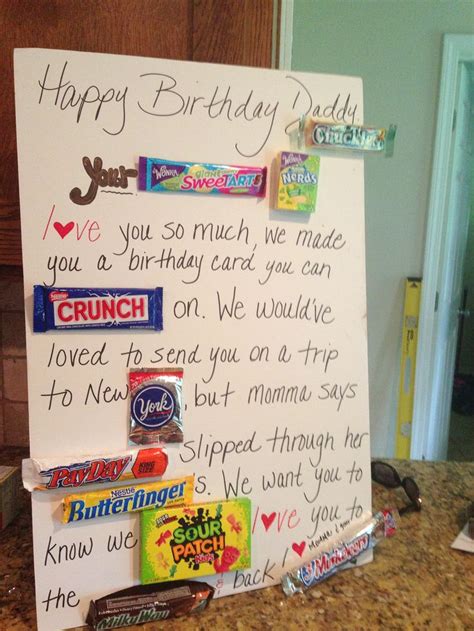 Gifts for your dad on his birthday. Candy Birthday Card for Dad | Birthday | Pinterest | Dads ...