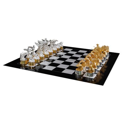 Silver And Gilt Game Bird Chess Set Theo Fennell Ltd