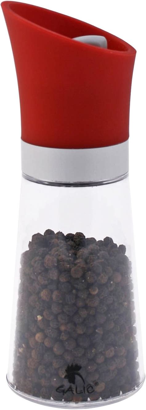 Galic Upside Down Pepper Mill Soft Touch Red Top Home And Kitchen