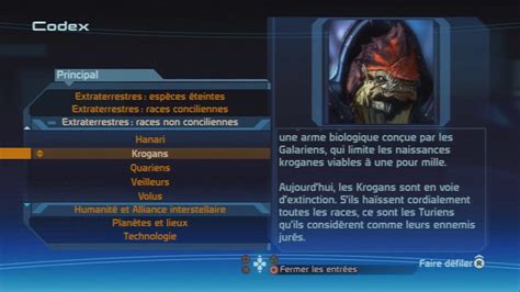 Mass Effect 1 Codex Extraterrestres Races Non Conciliennes Youtube