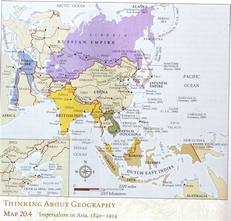 A Map Showing The Imperialism Of Many Countries In Eastern Asia