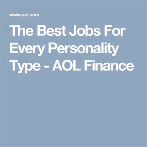 The Best Jobs For Every Personality Type Personality Types