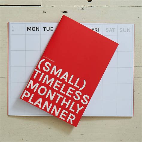 Small Timeless Monthly Planner By Harrow And Green