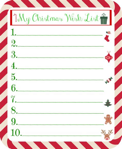 Tell them to fill in the blanks with a few of their favorites, wants and needs. Christmas Gift Wish List For Kids Printable