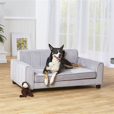 Enchanted Home Pet Ludlow Dog Sofa Bed, Gray, 42"L x 26.50"W x 18.38"H