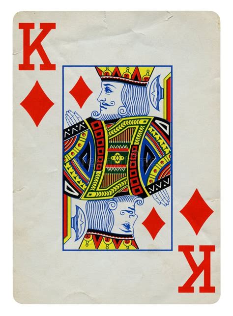 King Of Diamonds Vintage Playing Card Isolated On White Stock Photo