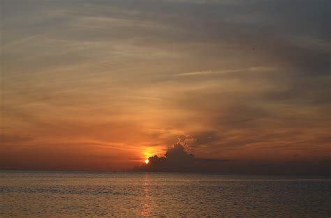 Wallpaper Sunlight Sunset Sea Bay Shore Reflection Sky Clouds