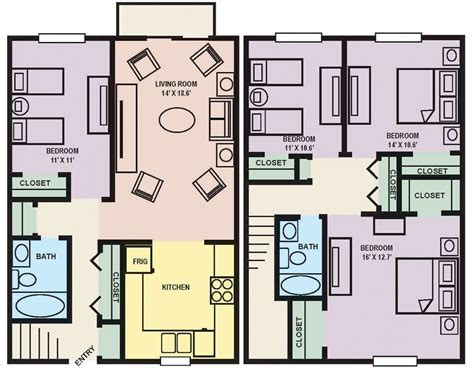 Apartment Floor Plans 4 Bedroom Apartment Floor Plans 4 Bedroom