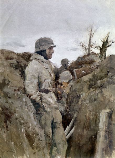 A German Soldier In A Trench On The Eastern Front During