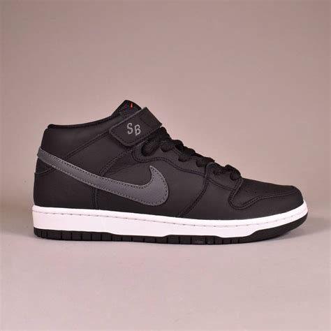 Nike Sb Dunk Mid Pro Iso Skate Shoes Blackdark Grey Black White Uk
