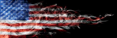 Usa Flag In Flowing Smoke Abstract American Flag Wallpaper Stock Image