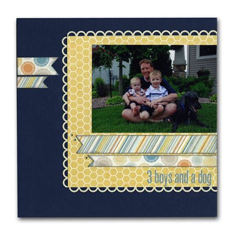 8x8 Scrapbook Layouts Dad Sons Border Punch 8x8 Layout Kids