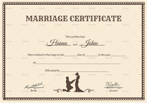 Free Marriage Certificate Template Word Of Islamic Marriage Certificate