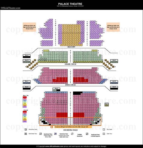 Palace Theatre Seating Price Seating Plan Seating Charts London Theatre