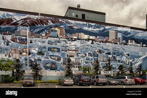 June 29 2012 Anchorage Alaska Us A Mural Of Anchorage Alaska