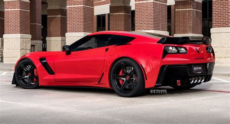Torch Red C7 Corvette Z06 Looks Great On 20 Inch Black