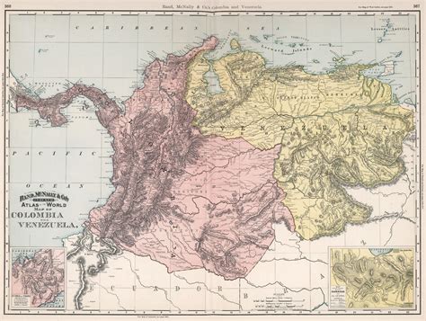 1894 Map Of Colombia And Venezuela Rand Mcnally And Co Venezuela