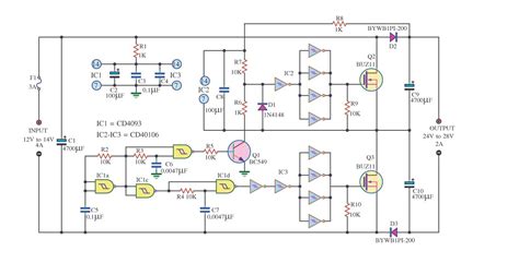 Simple Dc Converter Dc 12v To 24v 2a Circuit Diagram Electronic