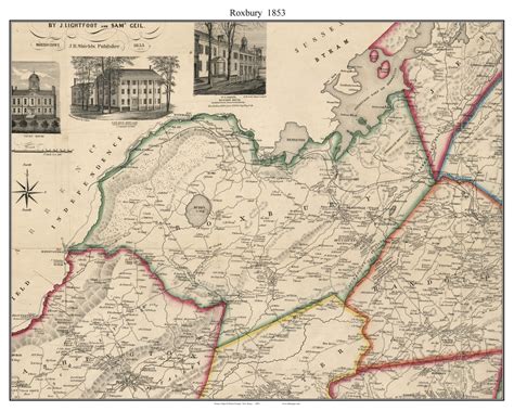 Roxbury New Jersey 1853 Old Town Map Custom Print Morris Co