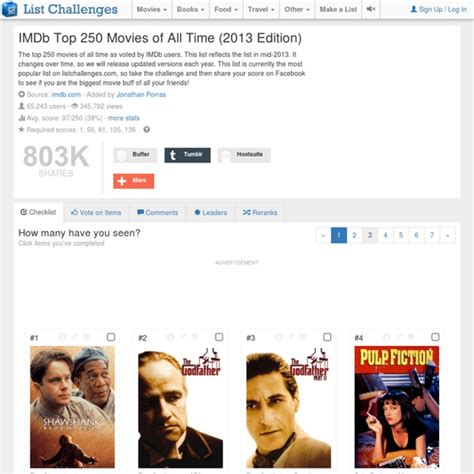 Imdb Top 250 Movies Of All Time Pearltrees
