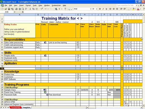Employee Training Plan Template Excel New Employee Training Matrix