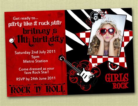 Rock And Roll Birthday Invitations You Print