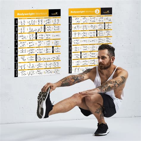 Buy Vol 1 2 Bodyweight Exercise Poster 2 Pack Laminated Total Body Workout Personal Trainer