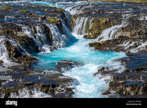 The Beautiful Bruarfoss Waterfall In Iceland Stock Photo Alamy