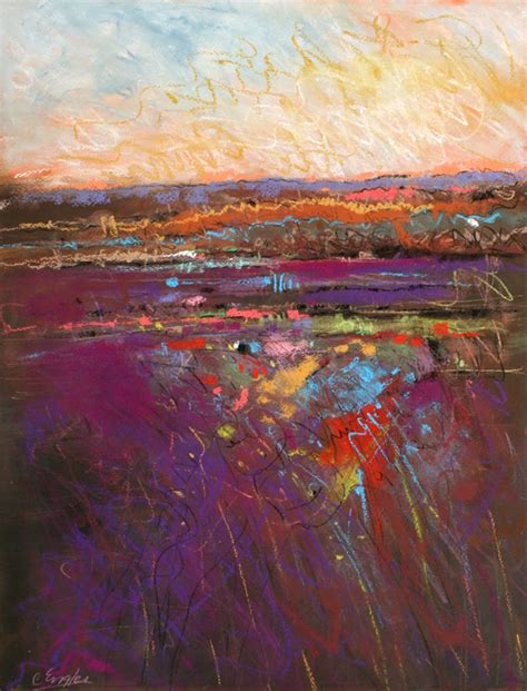 Carol Engles Art March Sunset Abstract Landscape By