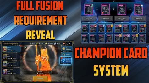 New Champion Card System Full Fusion Requirements I Raid Shadow